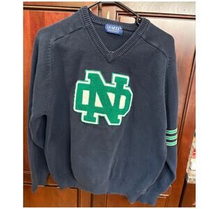 Vintage Notre Dame Fighting Irish V-Neck Cotton Sweater Size M